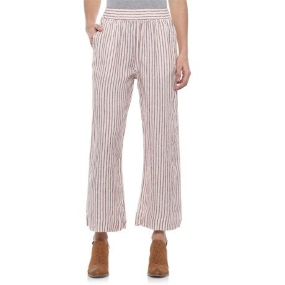 Artisan NY 100% Linen Striped Cropped Pants